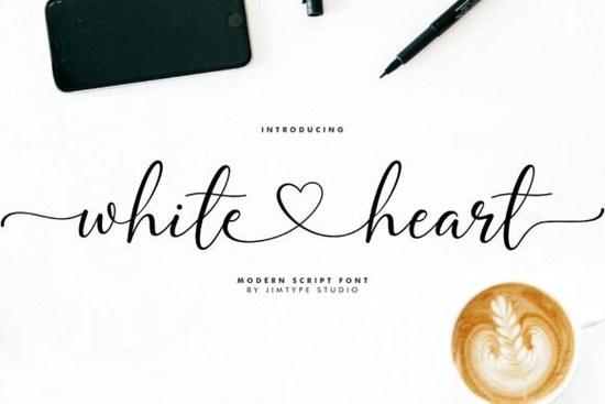 White Heart Font